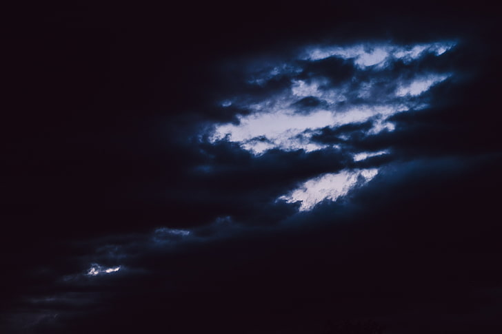 후광 구름, 하늘, 구름, 밤, HD 배경 화면