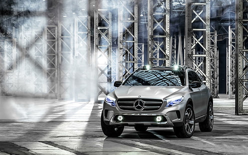 2013 Mercedes Benz GLA Concept, серый Мерседес Бенц ГЛС, концепт, мерседес, бенц, 2013, автомобили, мерседес бенц, HD обои HD wallpaper