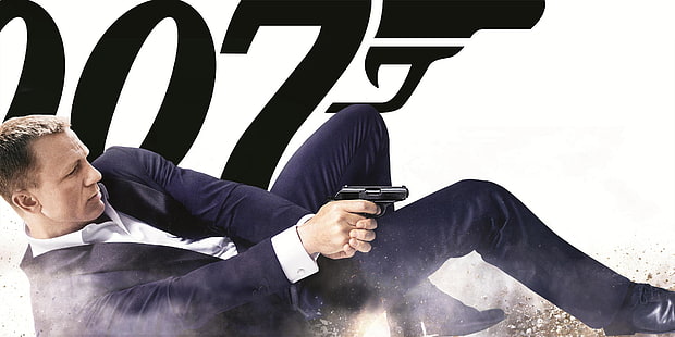 007 James Bond wallpaper, gun, weapons, the film, agent, action, Daniel Craig, 007, James Bond, Bond, Skyfall, Coordinates Skayfoll, HD wallpaper HD wallpaper