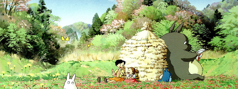 Мой сосед Тоторо, студия Ghibli, аниме, HD обои HD wallpaper