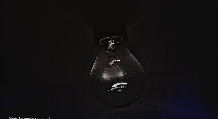 Black Light, clear glass light bulb, Aero, Black, HD wallpaper