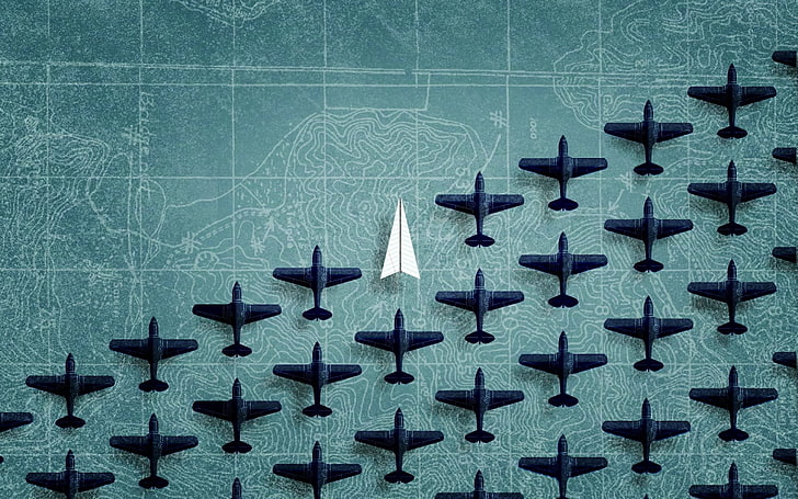 Играчка самолет, много самолет декор стена, самолети / самолети,, небе, свят, играчка, самолет, самолет, HD тапет