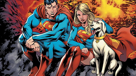 Superman, DC Comics, Krypto (DC Comics), Supergirl, HD-Hintergrundbild HD wallpaper