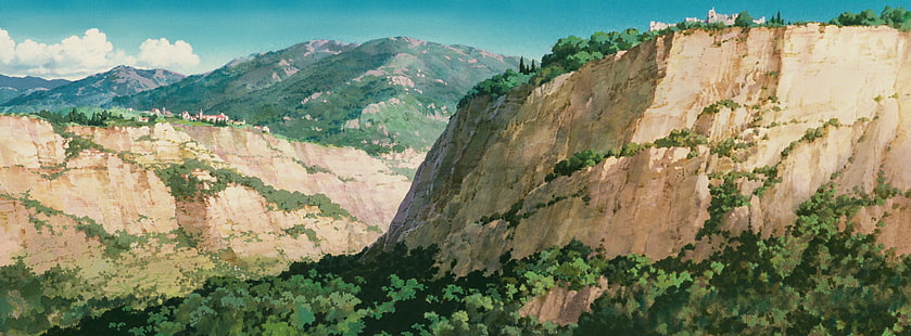 Студия Ghibli, аниме, пейзаж, природа, HD обои HD wallpaper