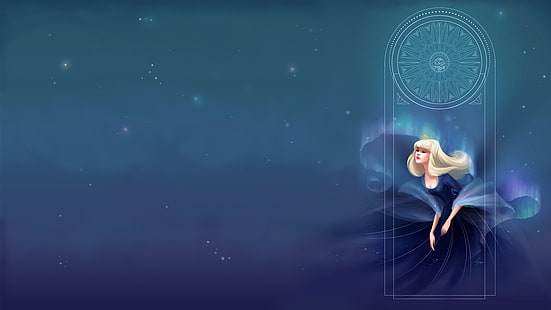 노란 머리 여성 캐릭터 벽지, Aurora, 잠자는 숲속의 미녀, 디즈니, 삽화, 공주님, 가족, 애니메이션 소녀들, 판타지 소녀, 판타지 아트, HD 배경 화면 HD wallpaper