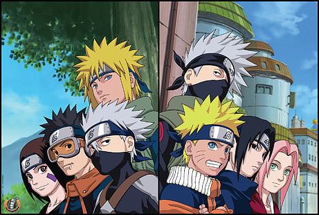 Naruto, Hatake Kakashi, Namikaze Minato, Uchiha Sasuke, Nohara Rin, Anime, HD-Hintergrundbild HD wallpaper