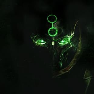 Necron, Necrontyr, zielony, ciemny, świecący, złoty, Tapety HD HD wallpaper