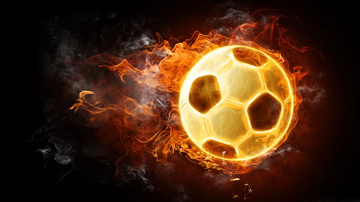 Огнена топка, топка, огън, спорт, HD тапет