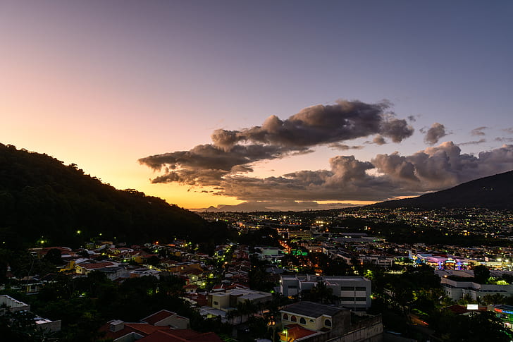 Cities, San Salvador, Cloud, El Salvador, Evening, Sky, HD wallpaper