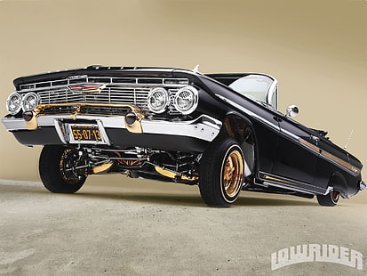 1961, chevrolet, convertible, custom, hot, impala, lowrider, rod, rods, tuning, Wallpaper HD HD wallpaper