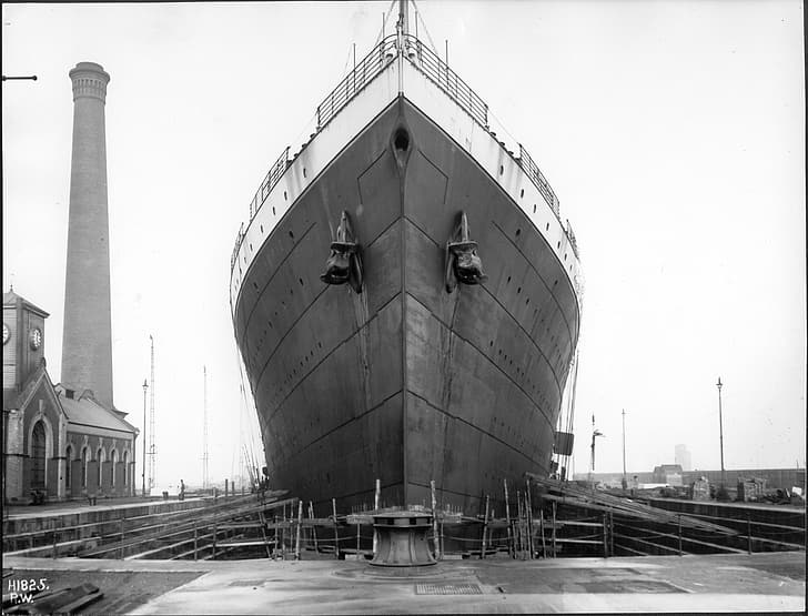 RMS Olympic, liner, dock, HD wallpaper