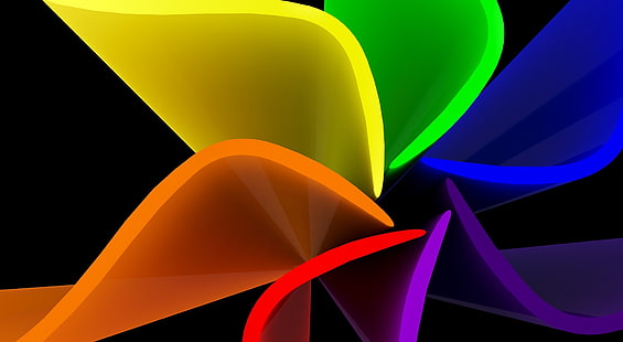 Rainbow Curve, wallpaper seni 3D warna-warni, Aero, Warna-warni, Artistik / 3D, warna, pelangi, 3d, seni, Wallpaper HD HD wallpaper
