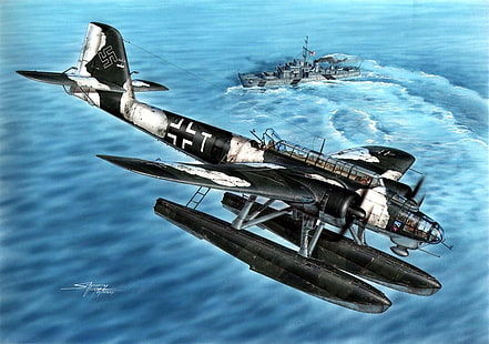 World War II, airplane, aircraft, military, military aircraft, Luftwaffe, Germany, HD wallpaper HD wallpaper