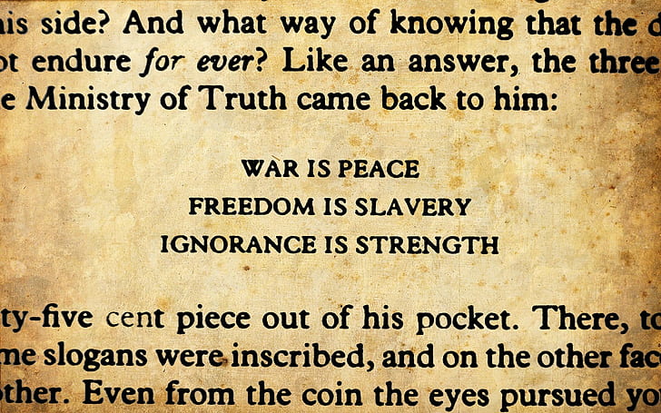 1984, George Orwell, litteratur, typografi, HD tapet