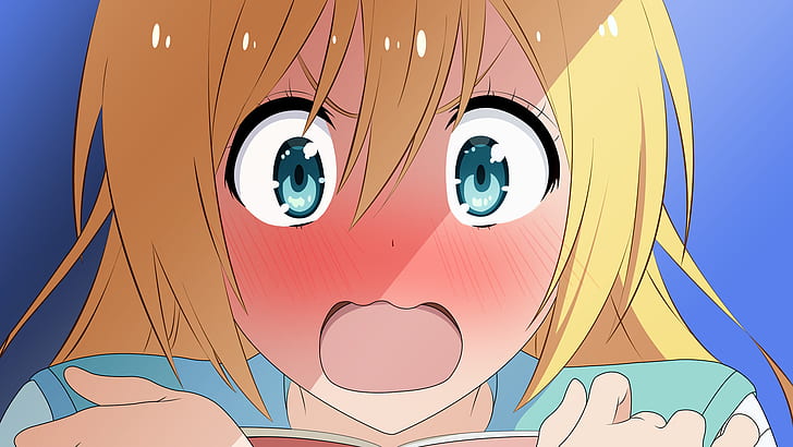 Anime Chicas Anime Rubia Pelo Largo Nisekoi Kirisaki Chitoge Ojos Azules Uniforme Escolar Adorno