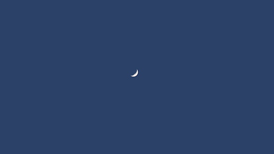 minimalismo, fotografía, cielo, cielo despejado, luna, fondo azul, Fondo de pantalla HD HD wallpaper