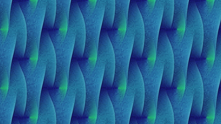 abstract, blue, digital art, pattern, 3D fractal, HD wallpaper