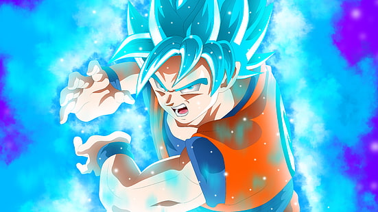 Dragon Ball Super, Son Goku, Super Saiyajin Blue, Super Saiyan Blue, Dragon Ball, Sfondo HD HD wallpaper
