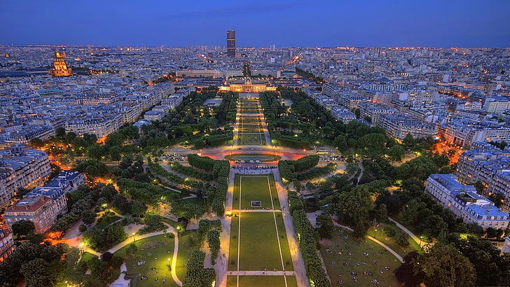 مباني المدينة التوضيح ، فرنسا ، باريس ، بناء ، ملعب ، بارك ، تقرير التنمية البشرية، خلفية HD