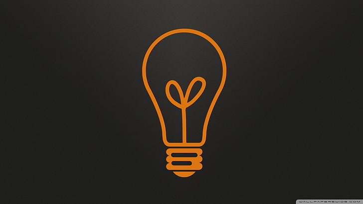 logo, light bulb, minimalism, HD wallpaper