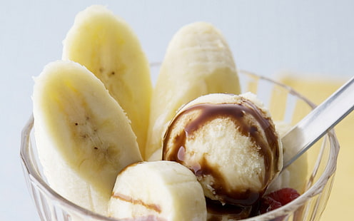 Eis mit Banane, Eis, Schokolade, Banane, HD-Hintergrundbild HD wallpaper