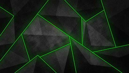 مجردة ، أسود ، أخضر ، أشكال، خلفية HD HD wallpaper