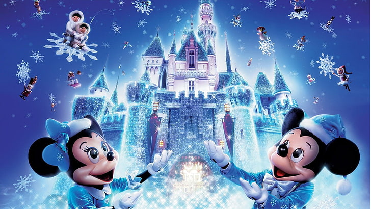 Disney Minnie und Mickey Mouse Wallpaper, Disney, Blau, Disneyland, Mickey Mouse, Minnie Mouse, HD-Hintergrundbild