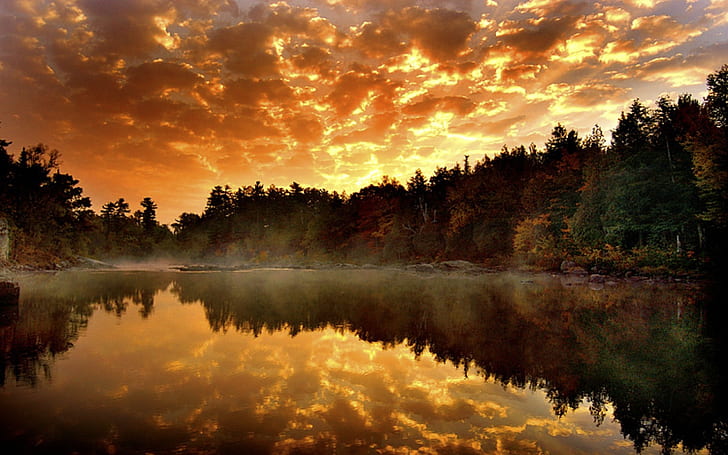 Reflektierte See Herbst Wasser Natur Desktop 1680 × 1050 Hd Wallpaper 46712, HD-Hintergrundbild