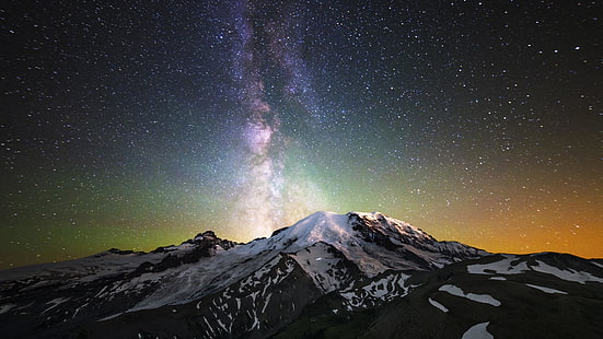 milchstraße, sternenklare nacht, sternen, berg, nachthimmel, nacht, himmel, HD-Hintergrundbild HD wallpaper