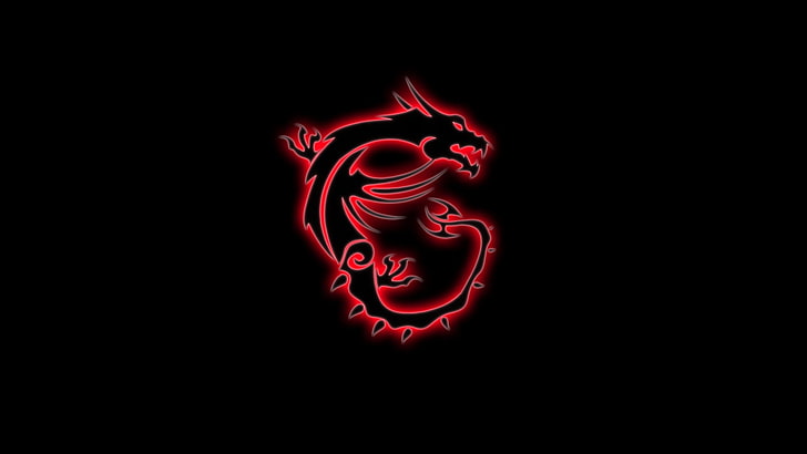 Ilustración del dragón, rojo, juego, negro, dragón, juegos, MSI, dragón rojo, micro star international, Fondo de pantalla HD