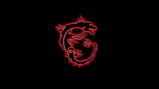 dragon illustration, red, game, black, dragon, gaming, MSI, red dragon, micro star international, HD wallpaper HD wallpaper
