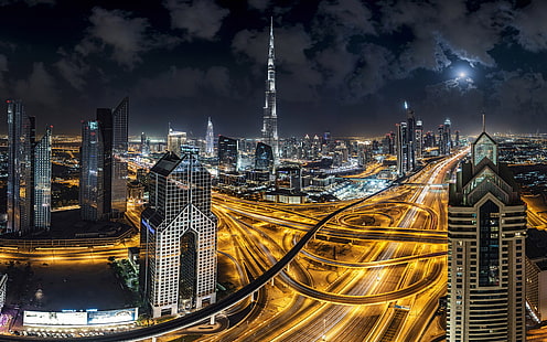 برج خليفة ناطحة سحاب في مدينة دبي الإمارات العربية المتحدة 4K Ultra HD خلفيات سطح المكتب لأجهزة الكمبيوتر المحمول والكمبيوتر اللوحي والهواتف المحمولة 3840 × 2400، خلفية HD HD wallpaper