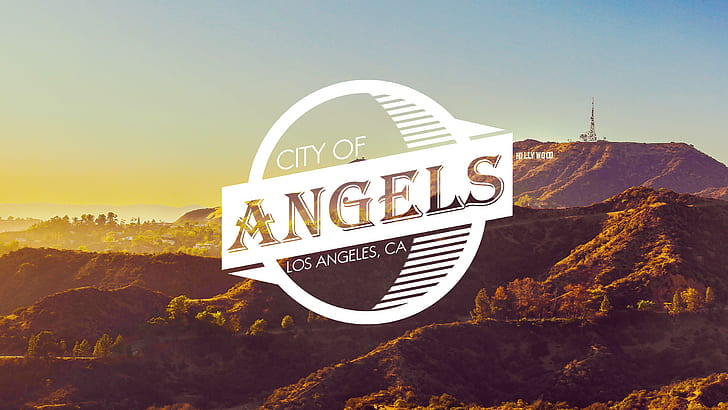Los Angeles Mountains Hollywood LA HD, city of angels los angeles ca logo, mountains, cityscape, la, los, angeles, hollywood, HD wallpaper