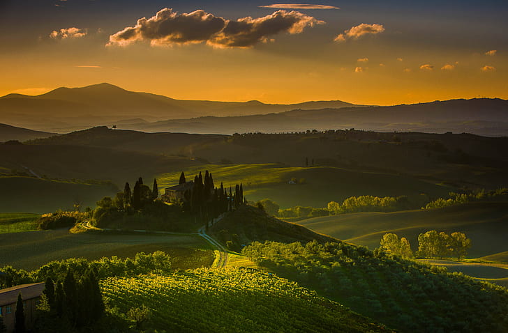 Italia, Lansekap, Tuscany, 4K, Wallpaper HD