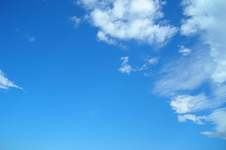 azul, blanca, cielo, naturaleza, nubes, HD wallpaper