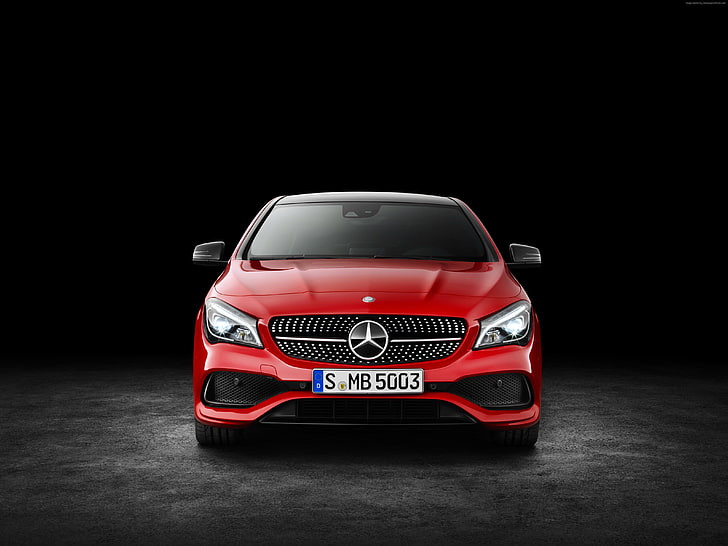 4MATIC AMG Line, Mercedes-Benz CLA 200 d, червен, NYIAS 2016, HD тапет