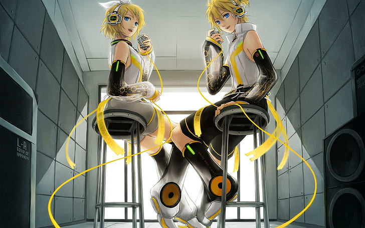 Append Mix, kagamine len, vocaloid, kagamine rin, project diva, append, games, HD wallpaper