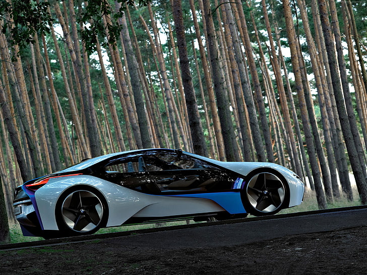 BMW Vision, лес, борт, VL, электромобили, бмв, концепт, Best Electric Cars 2015, HD обои
