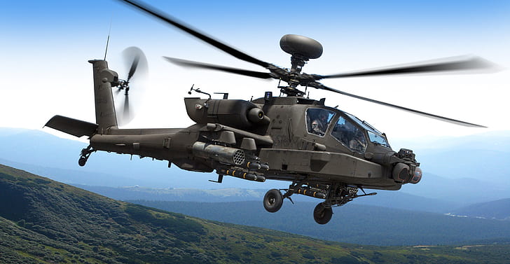 Helicópteros militares, aeronaves, helicóptero de ataque, Boeing AH-64 Apache, helicóptero, HD papel de parede