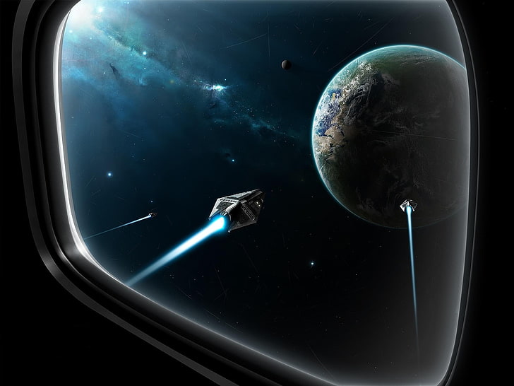 yttre rymden futuristiska planeter rymdskepp fordon fönsterrutor 2000x1500 Teknik Windows HD Art, Futuristiska, yttre rymden, HD tapet