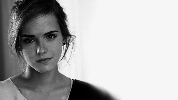Fondo blanco y negro de Emma Watson, emma watson, celebridad, celebridades, hollywood, emma, watson, fondo negro, blanco, Fondo de pantalla HD