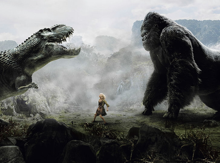 King Kong Vs Godzilla, ilustracja King Kong and Jane, filmy, inne filmy, Godzilla, king kong, Tapety HD