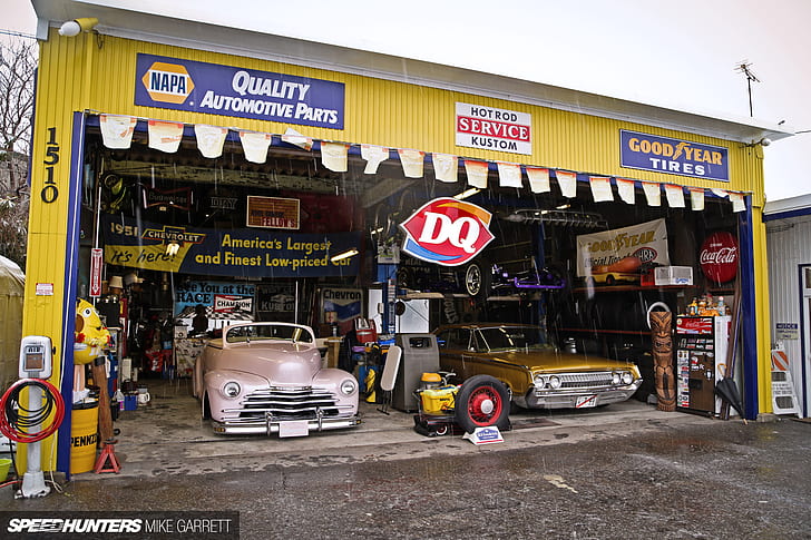 Classic Car Classic Hot Rod Garage Rain HD, cars, car, classic, hot, rain, rod, garage, HD wallpaper