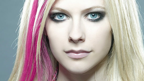 Avril Lavigne, ansikte, smink, kvinnor, blondin, porträtt, sångare, HD tapet HD wallpaper