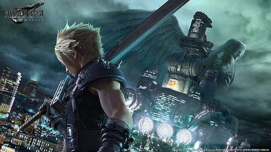 Cloud Strife, Final Fantasy VII, Midgar, Sephiroth, Shinra, videospel, HD tapet HD wallpaper