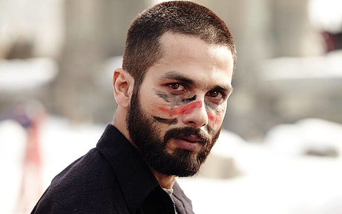 Shahid Kapoor New Look In Haider、黒と赤のフェイスペイント、映画、ボリウッド映画、ボリウッド、shahid kapoor、2014、 HDデスクトップの壁紙 HD wallpaper