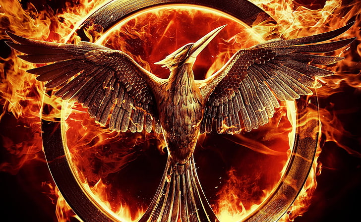 The Hunger Games Mockingjay del 1, The Hunger Games Mockingjay logo, filmer, andra filmer, äventyr, science fiction, 2014, HD tapet