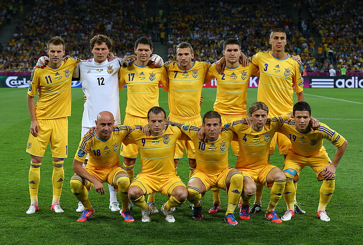 men's yellow soccer jersey shirt, football, team of ukraine, ukraine, HD wallpaper