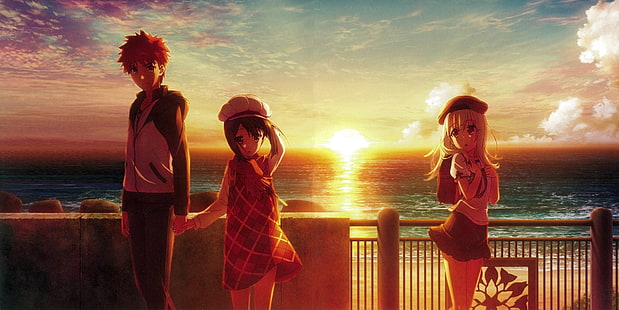 Serie Fate, Fate / kaleid liner Prisma Illya, Illyasviel Von Einzbern, Miyu Edelfelt, Shirou Emiya, Fondo de pantalla HD HD wallpaper