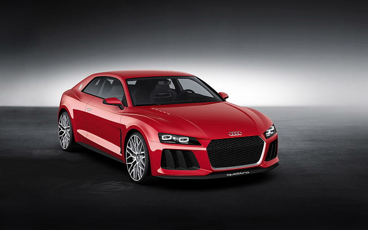 2014 Audi Sport quattro Laserlight Concept, червено ауди купе, концепция, ауди, quattro, спорт, 2014, лазерна светлина, автомобили, HD тапет